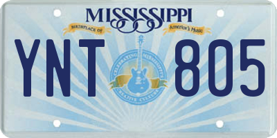 MS license plate YNT805