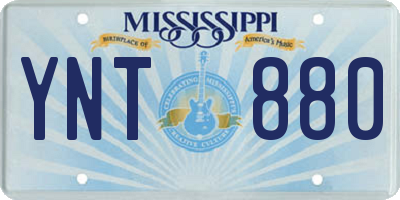 MS license plate YNT880