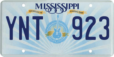 MS license plate YNT923