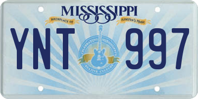 MS license plate YNT997