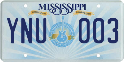 MS license plate YNU003