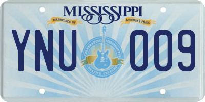 MS license plate YNU009
