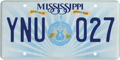 MS license plate YNU027