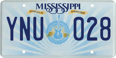 MS license plate YNU028