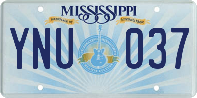 MS license plate YNU037