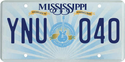 MS license plate YNU040