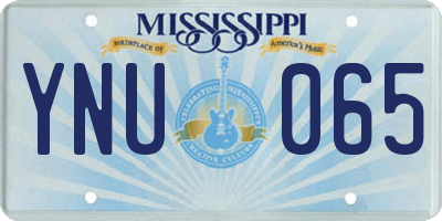 MS license plate YNU065
