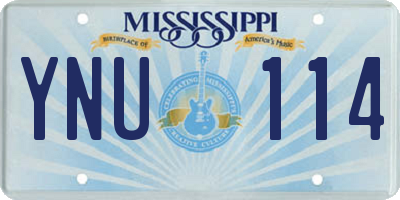 MS license plate YNU114