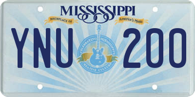 MS license plate YNU200