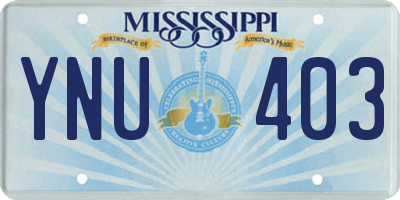 MS license plate YNU403