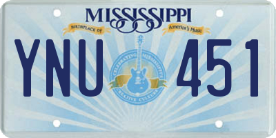 MS license plate YNU451