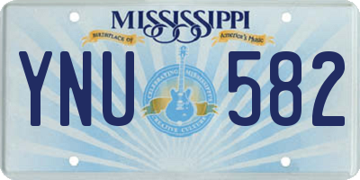 MS license plate YNU582