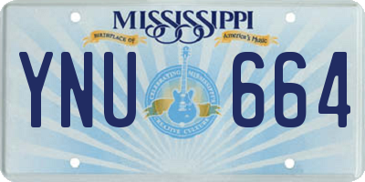 MS license plate YNU664