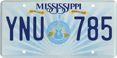 MS license plate YNU785
