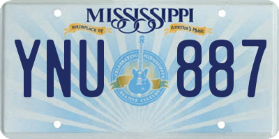 MS license plate YNU887