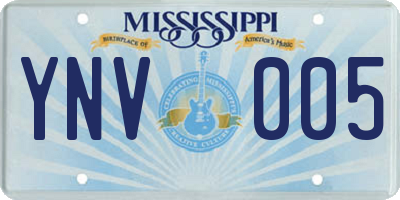 MS license plate YNV005