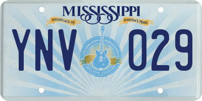 MS license plate YNV029
