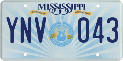 MS license plate YNV043