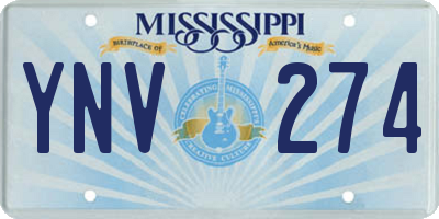 MS license plate YNV274