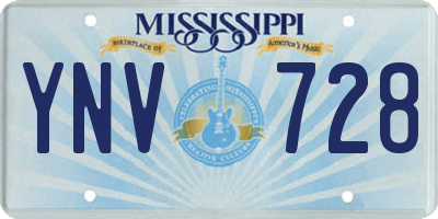 MS license plate YNV728