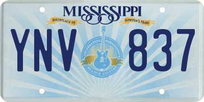 MS license plate YNV837
