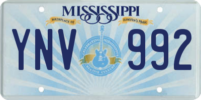 MS license plate YNV992