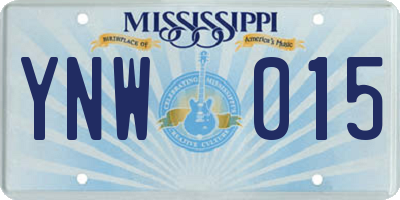 MS license plate YNW015