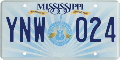 MS license plate YNW024