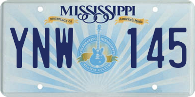 MS license plate YNW145