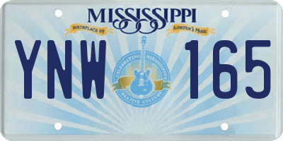 MS license plate YNW165