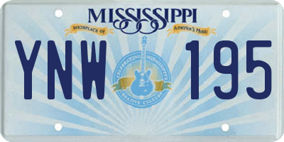 MS license plate YNW195