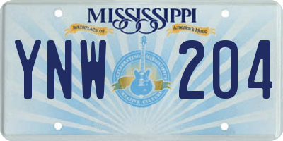 MS license plate YNW204