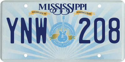 MS license plate YNW208