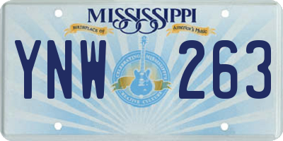 MS license plate YNW263