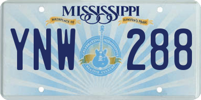 MS license plate YNW288