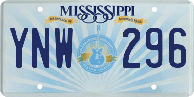 MS license plate YNW296
