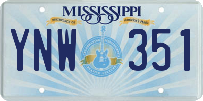 MS license plate YNW351