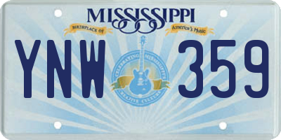 MS license plate YNW359
