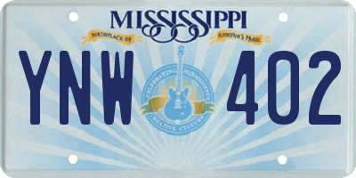 MS license plate YNW402