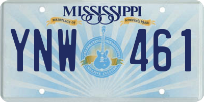 MS license plate YNW461