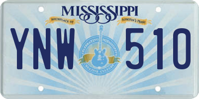 MS license plate YNW510