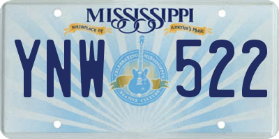 MS license plate YNW522