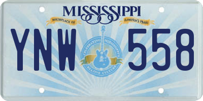 MS license plate YNW558