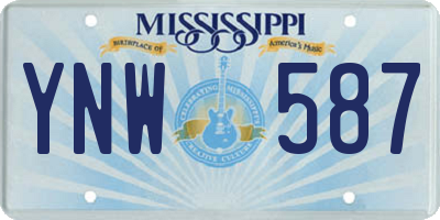 MS license plate YNW587