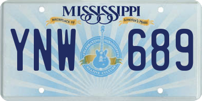 MS license plate YNW689