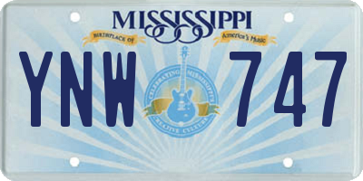 MS license plate YNW747
