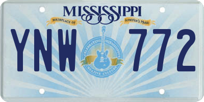MS license plate YNW772