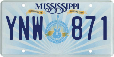 MS license plate YNW871