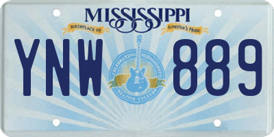 MS license plate YNW889