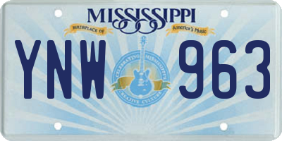 MS license plate YNW963